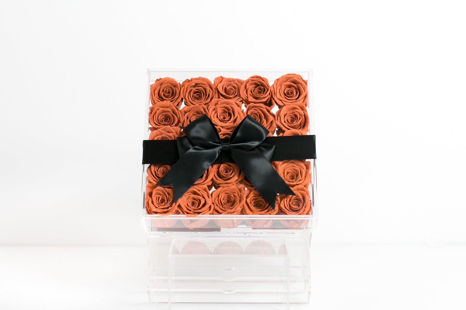 Twenty-five Preserved Roses in Clear Display - Juliet's Roses