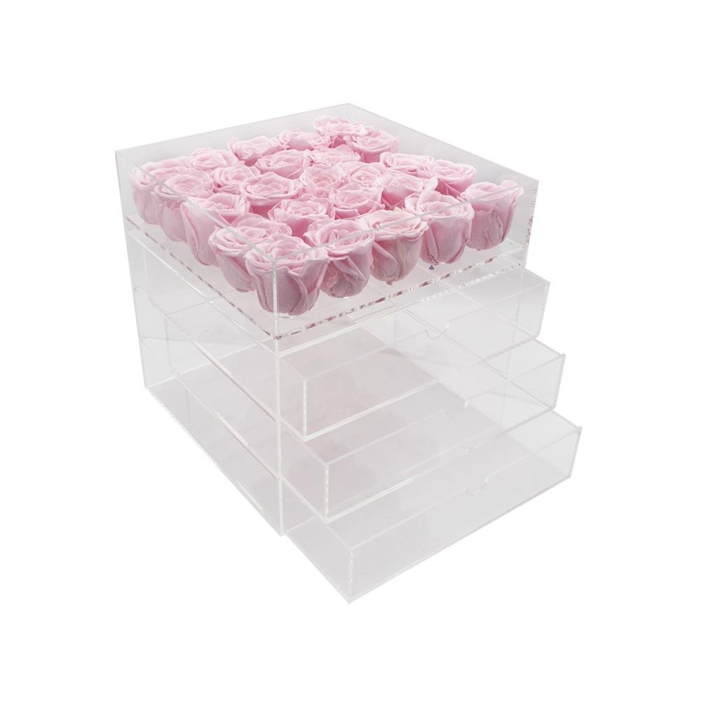 Twenty-five Preserved Roses in Clear Display - Juliet's Roses