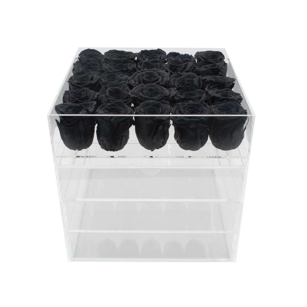 Twenty-five Preserved Roses in Clear Display - Juliet's Roses