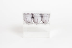 Clear Nine- 9 Preserved Roses in Clear Display - Juliet's Roses