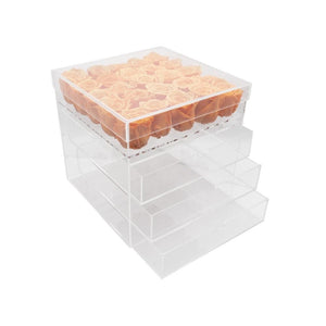 Twenty-five Preserved Roses in Clear Display - Juliet's Roses