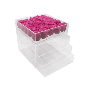 Twenty-five Preserved Roses in Clear Display - Juliet's Roses